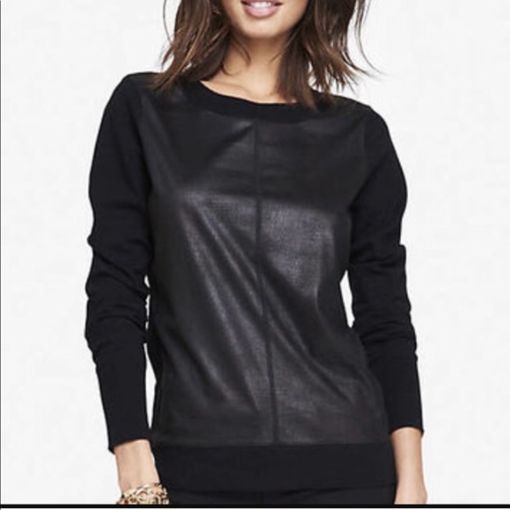 Express super cute faux suede/leather sweater